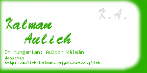 kalman aulich business card